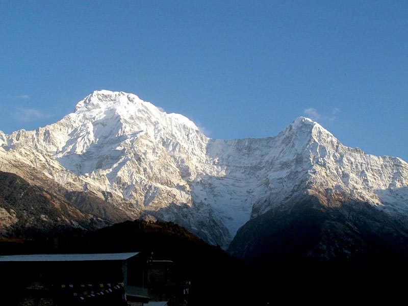 Uno dei tanti panorami sulla catena dell’Annapurna