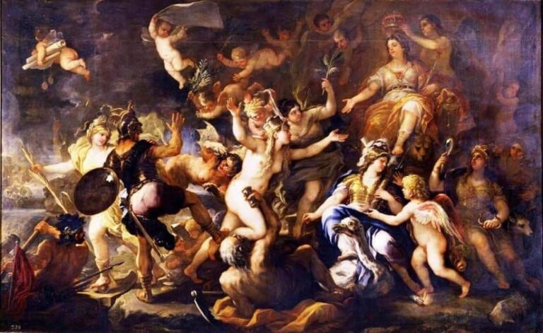 Allegoria della restituzione di Messina alla Spagna”: Luca Giordano nel 1678 - Museo del Prado di Madrid (olio su tela, mt. 2,72 x 4,43),