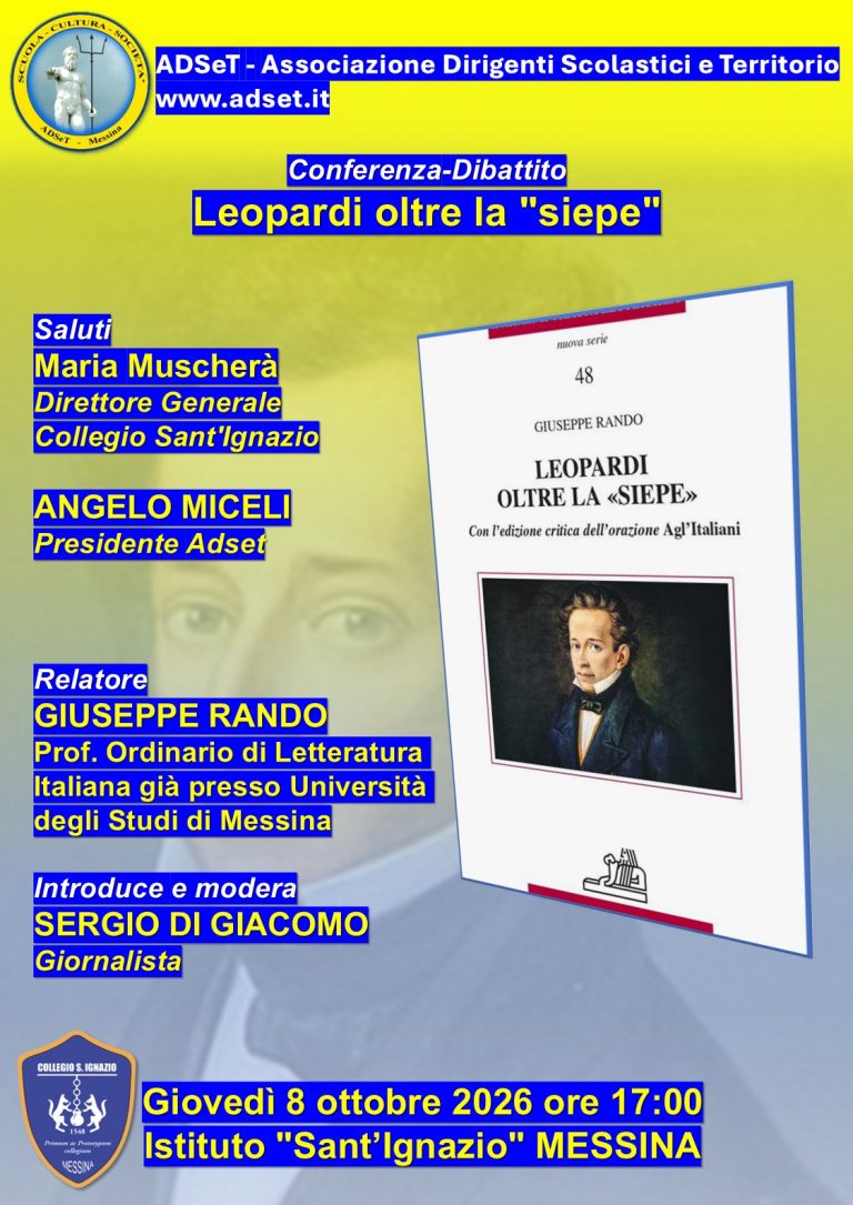 Locandina della conferenza-dibattito Leopardi oltre la siepe
